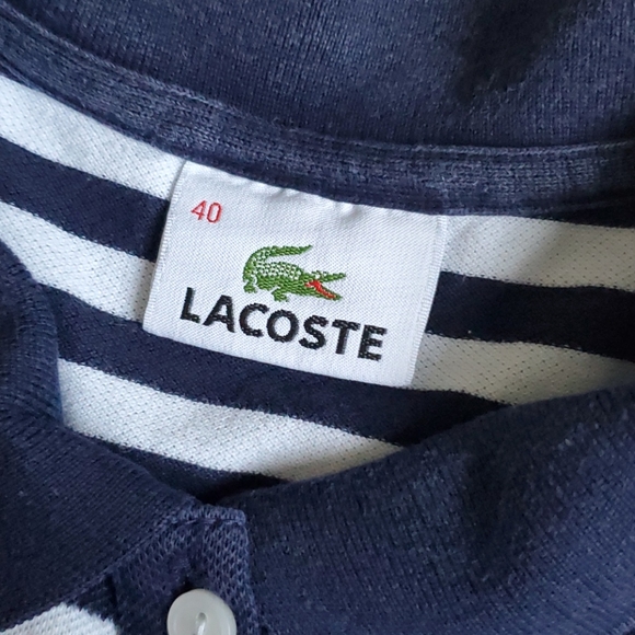Girl's Lacoste Short Sleeve Striped T-Shirt - Picture 3 of 8